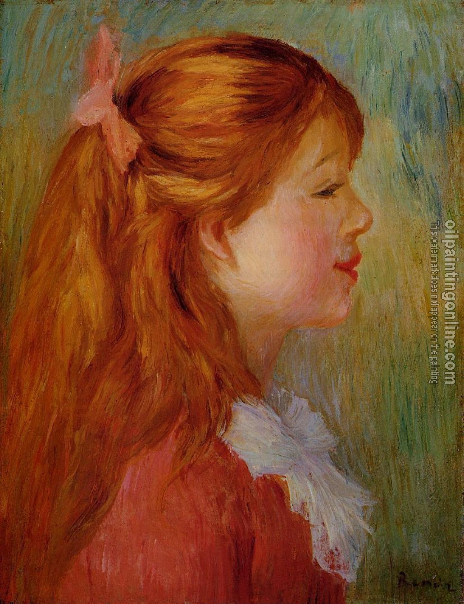 Renoir, Pierre Auguste - Young Girl with Long Hair in Profile